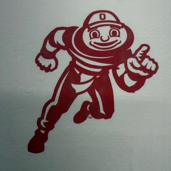 Vintage Ohio State University Buckeye Brutus T-Shirt White with Red Logo Size L - Picture 2 of 8